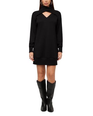 Claylee Crossover Turtleneck Dress