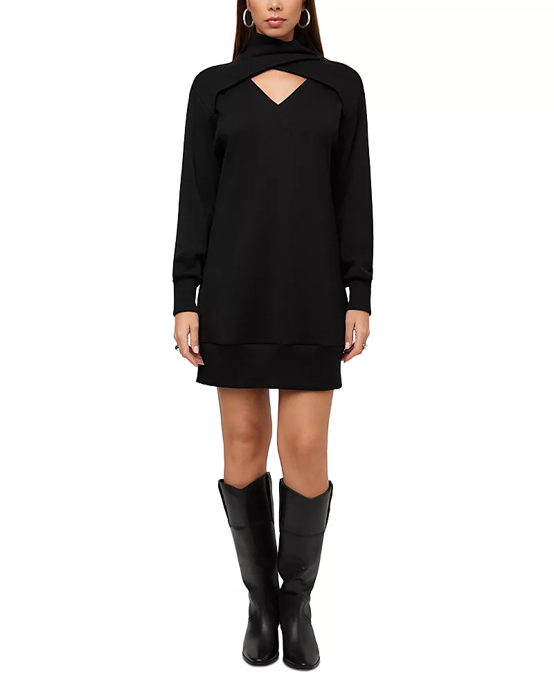 Fifteen Twenty Claylee Crossover Turtleneck Dress