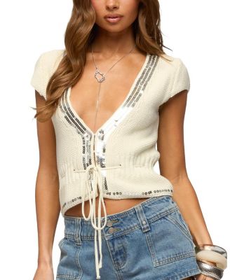 Edikted Cate Sequin Knit Top