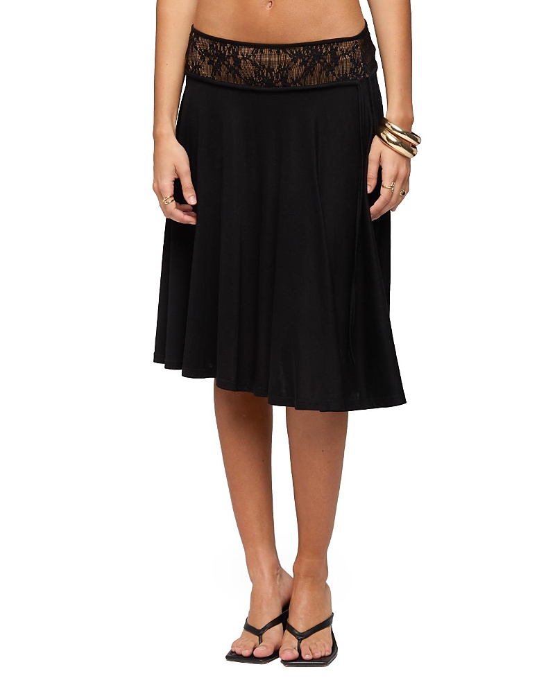 Edikted Winonah Crochet Waist Midi Skirt