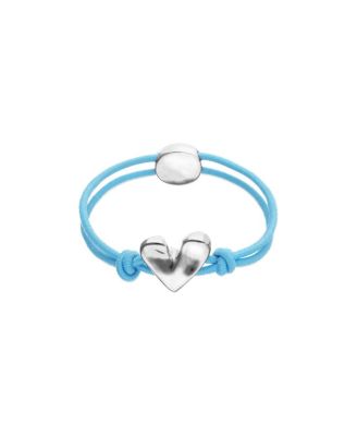  Elastic Thread Bracelet with Sterling Silver Plated Heart