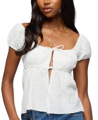 Edikted Dorothey Textured Tie Front Top