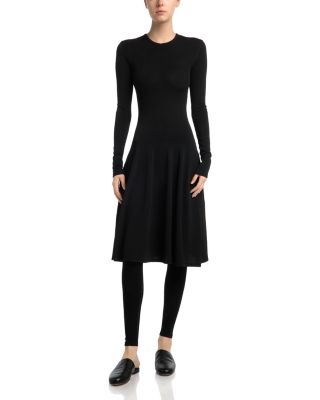 Toteme Round Neck Long Sleeve Sculpted Dress