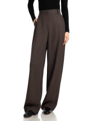 High Rise Wide Leg Press Pleat Pants 