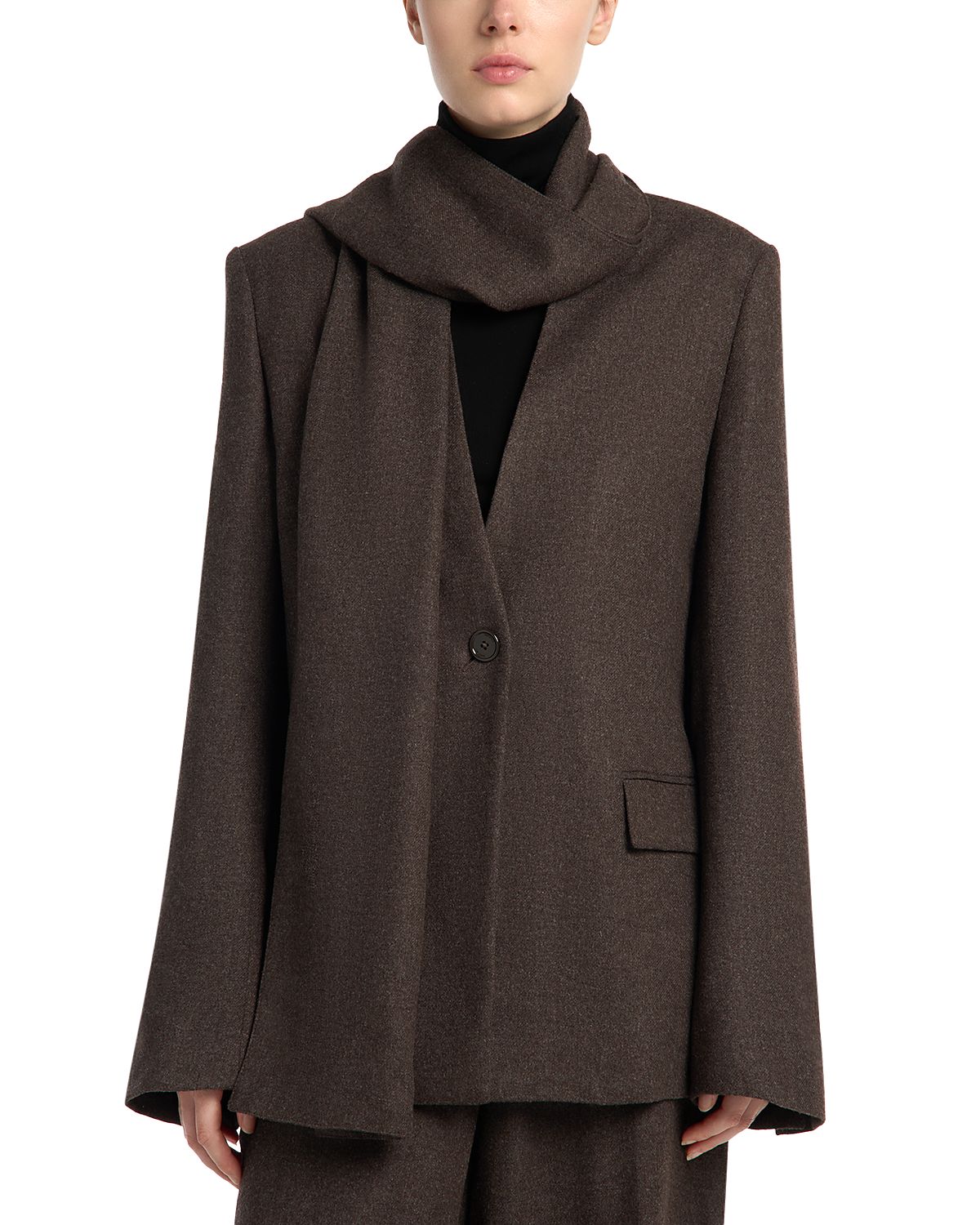 Toteme Scarf Lapel Single Button Blazer