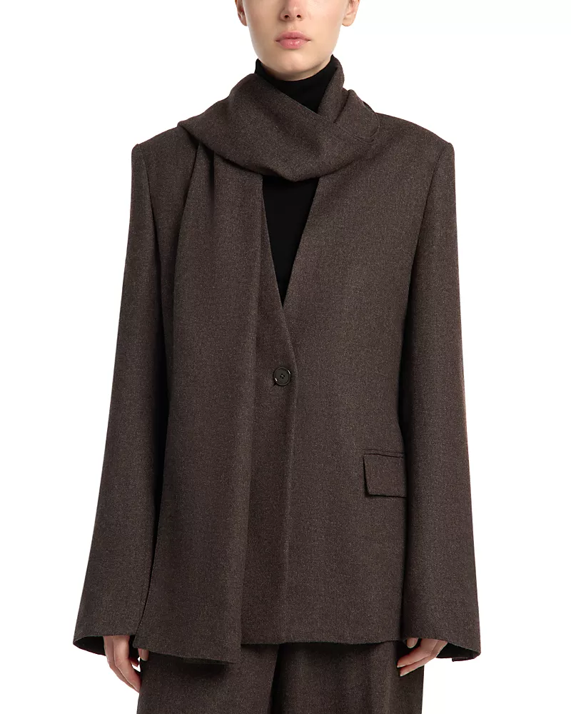 Toteme Scarf Lapel Single Button Blazer