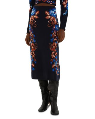 Bow Garden Knit Midi Skirt
