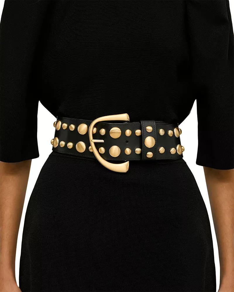 Cult Gaia Women's Zoe Studded Leather Waist Belt