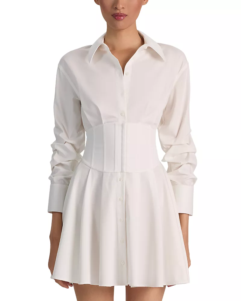 Alice and Olivia Edie Corset Button Down Dress