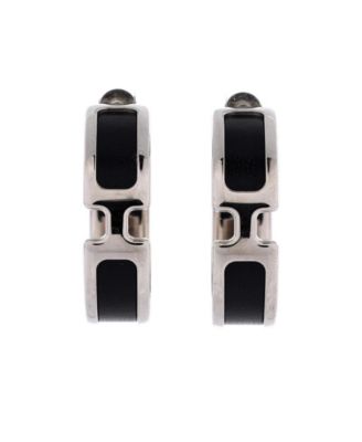 Olympe Hoop Earrings Metal and Leather