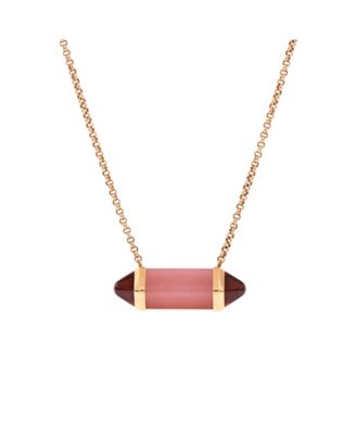  Medium Les Berlingots de Cartier Pendant Necklace 18K Rose Gold with Pink Chalcedony and Garnets, 18"