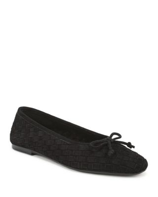 Women's Ruthie Suede Bow Woven Ballet Flats