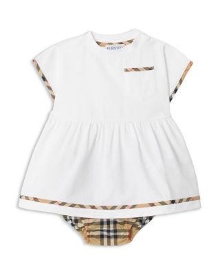 Girls' Check Trim Cotton Dress with Bloomers - Baby