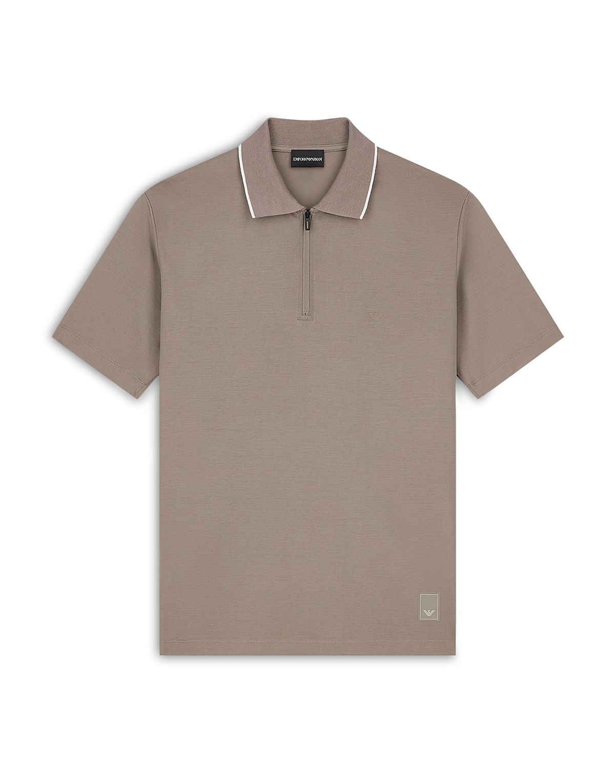 Emporio Armani Tipped Zip Polo Short