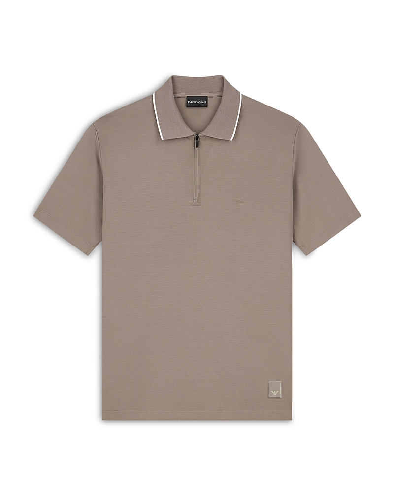 Emporio Armani Tipped Zip Polo Short
