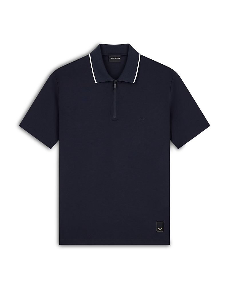 Emporio Armani Tipped Zip Polo Short