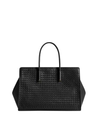 Large Barbara Woven Leather Tote