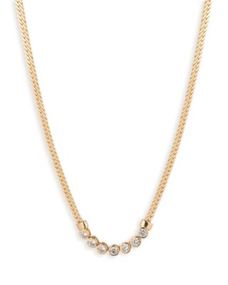 Crystal Herringbone Statement Necklace, 17"