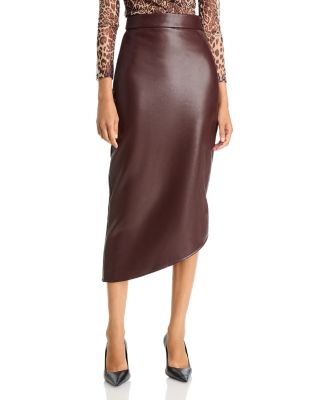 Bailey Faux Leather Asymmetric Hem Skirt