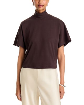 Supima Cotton Short Sleeve Mock Neck Tee