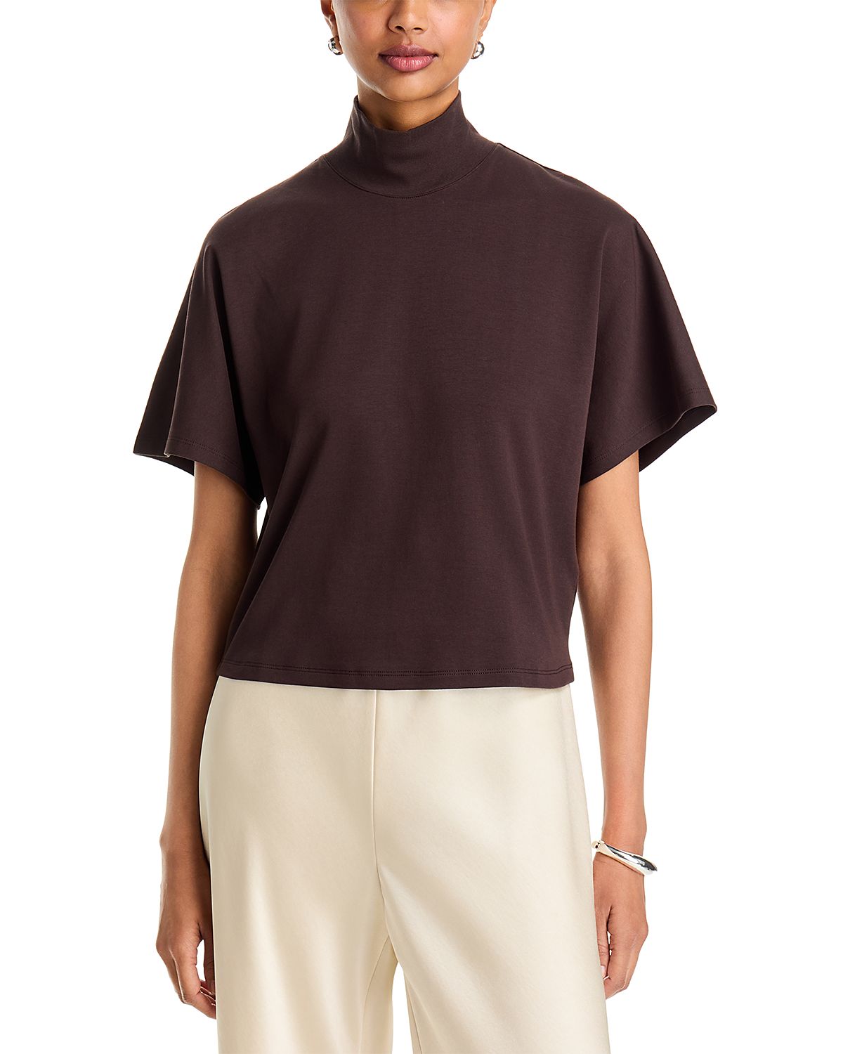 Majestic Filatures Supima Cotton Short Sleeve Mock Neck Tee