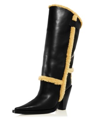Women's Faux Leather & Faux Shearling Boots