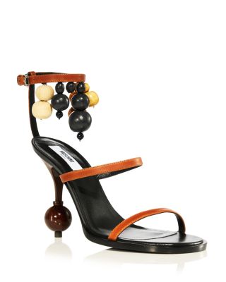 Women's Beaded Satin Sandals