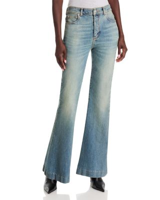 Cotton Stretch Flare Jeans in Bluette