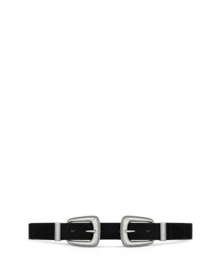 Women's Suede Double Buckle Belt 