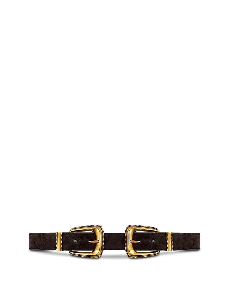 Veronica Beard Women's Suede Double Buckle Belt