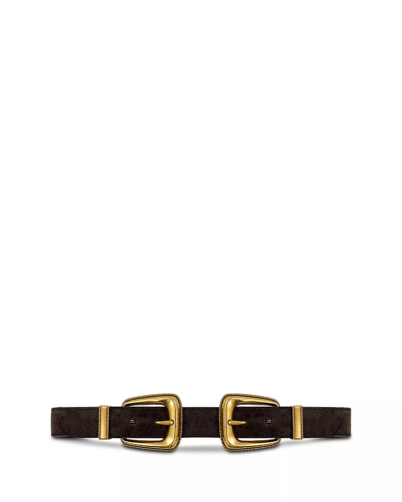 Veronica Beard Women's Suede Double Buckle Belt