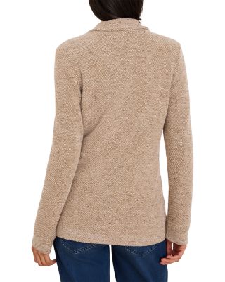 Notch Lapel Tweed Stitch Sweater Jacket - thumbnail 3