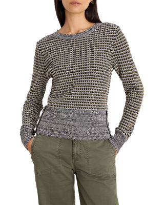 Marled Tuck Round Neck Sweater