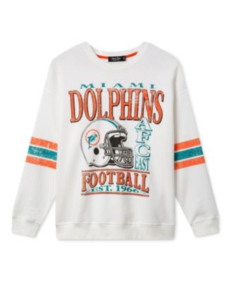 Junk Food Clothing Women's Miami Dolphins Oversized Striped Fleece