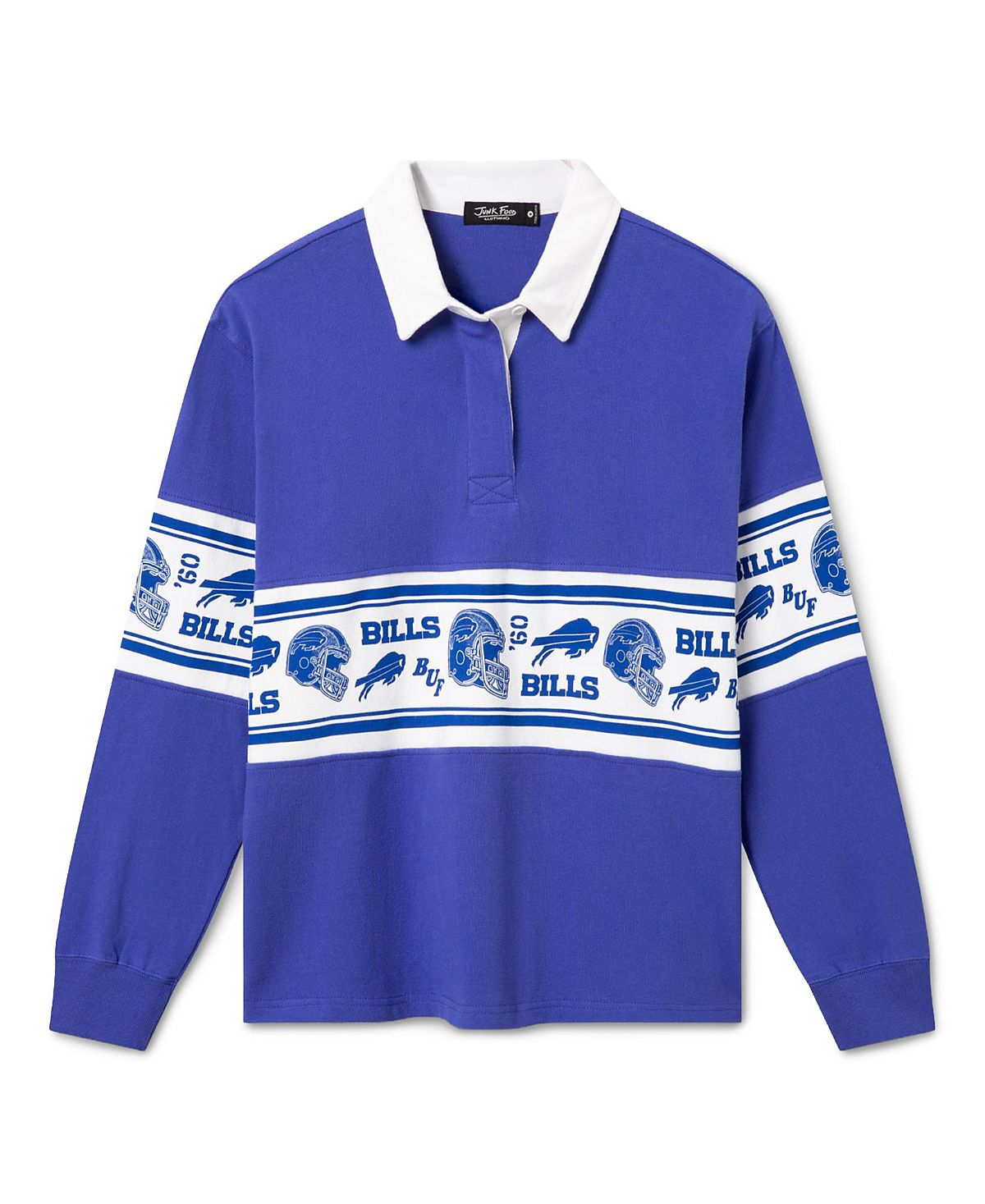 Junk Food Clothing Women's Buffalo Bills Helmet Rugby Shirt