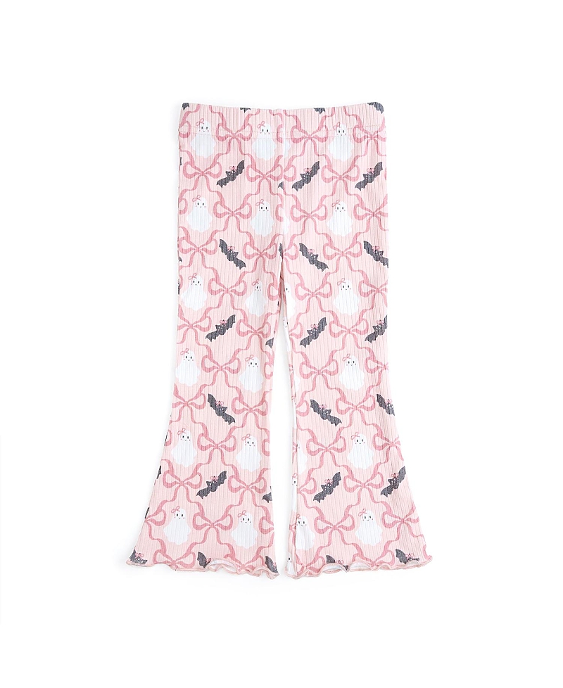 Sweet Wink Girls' Bat and Ghost Trellis Halloween Flare Legging - Little Kid