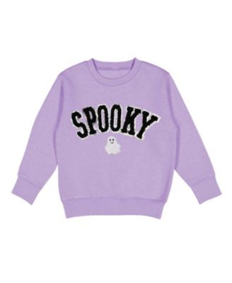 Girls' Spooky Ghost Patch Halloween Sweatshirt - Big Kid