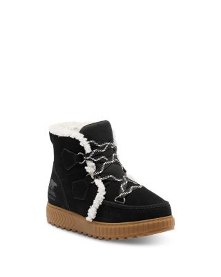Unisex Ona Ave Alpine Suede Faux Shearling Lined Ankle Boots – Big Kid