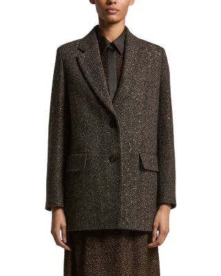 Peserico Wool Blend Sequin Herringbone Jacket