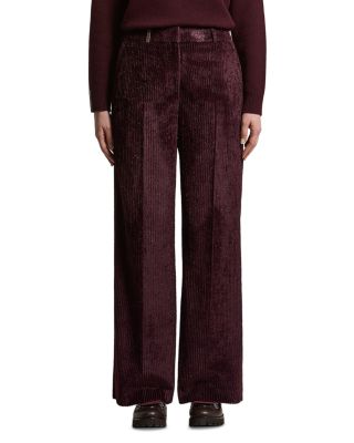 Wet Effect Corduroy Palazzo Pants