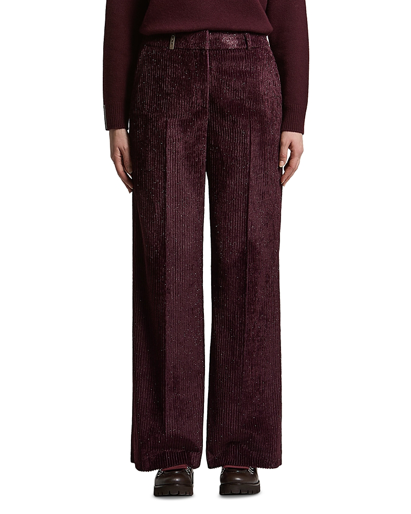 Peserico Wet Effect Corduroy Palazzo Pants