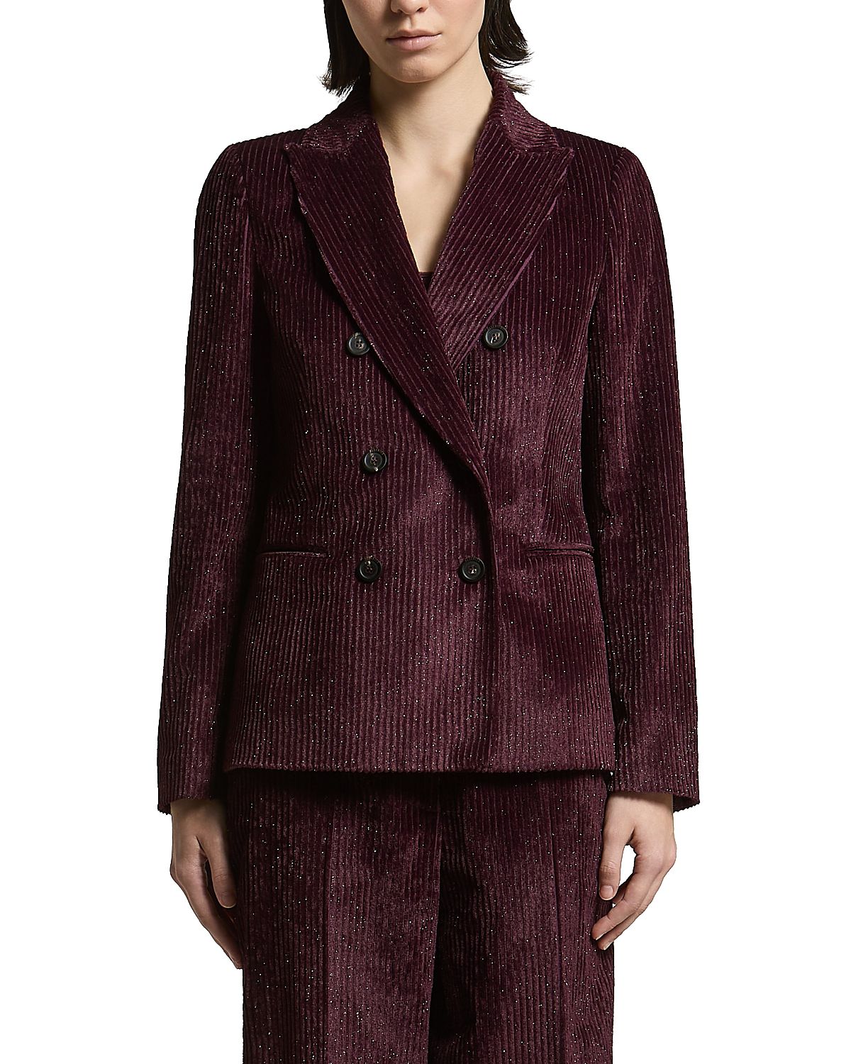 Peserico Wet Effect Corduroy Double Breasted Jacket