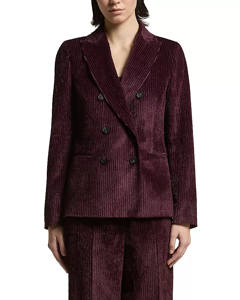 Peserico Wet Effect Corduroy Double Breasted Jacket