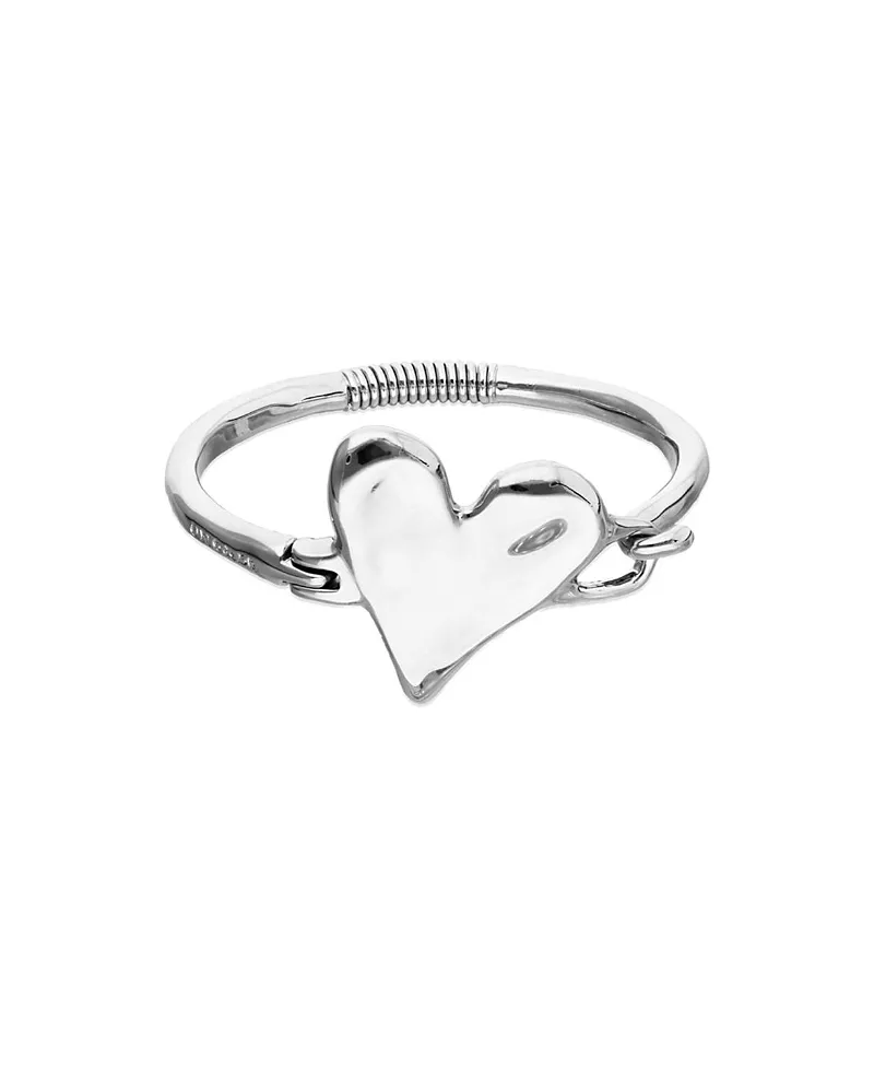 UNOde50 Sterling Silver-Plated Semi-Rigid Bracelet with Heart Detail