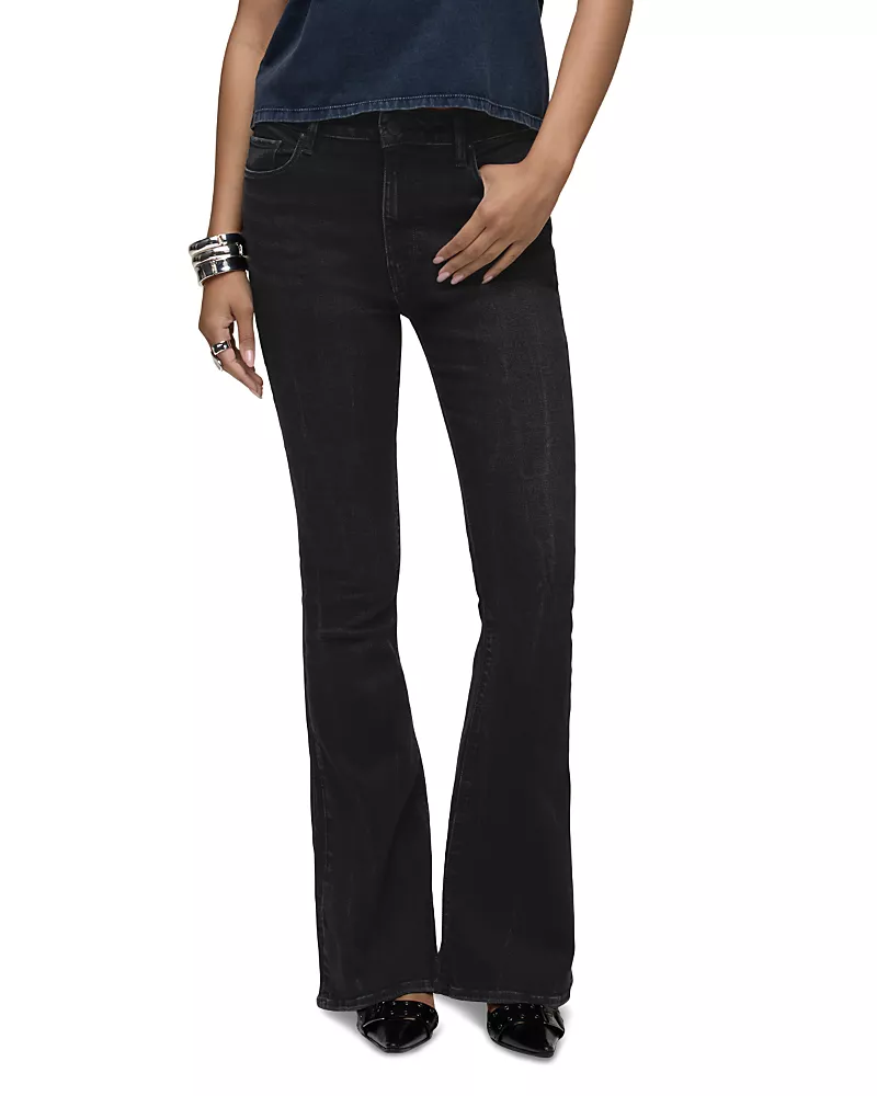 Hudson Holly High Rise Flare Jeans in Black Magic