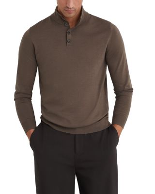 Farnham Merino Wool Long Sleeve Sweater Polo