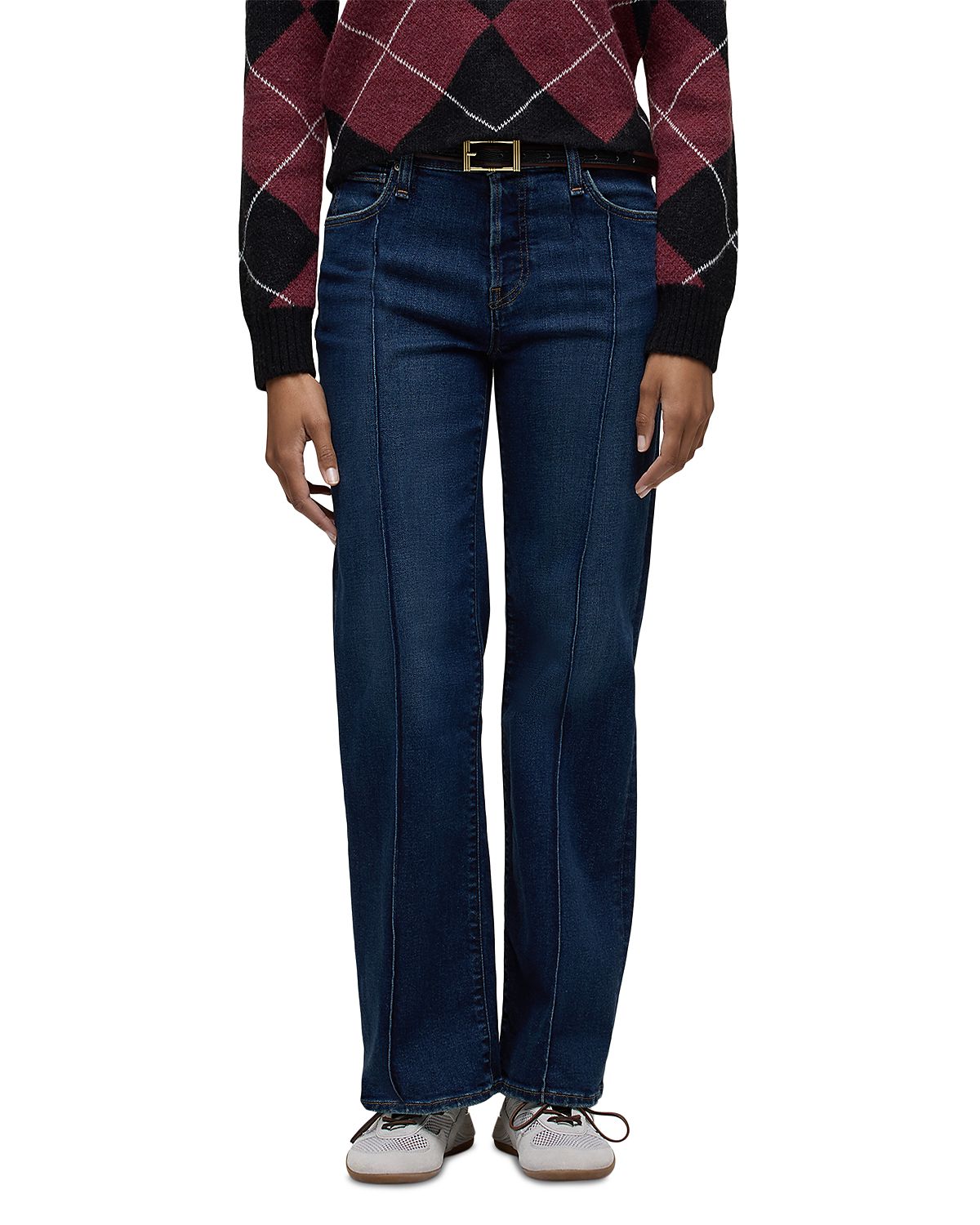Hudson Rosie Pintuck High Rise Wide Leg Ankle Jeans