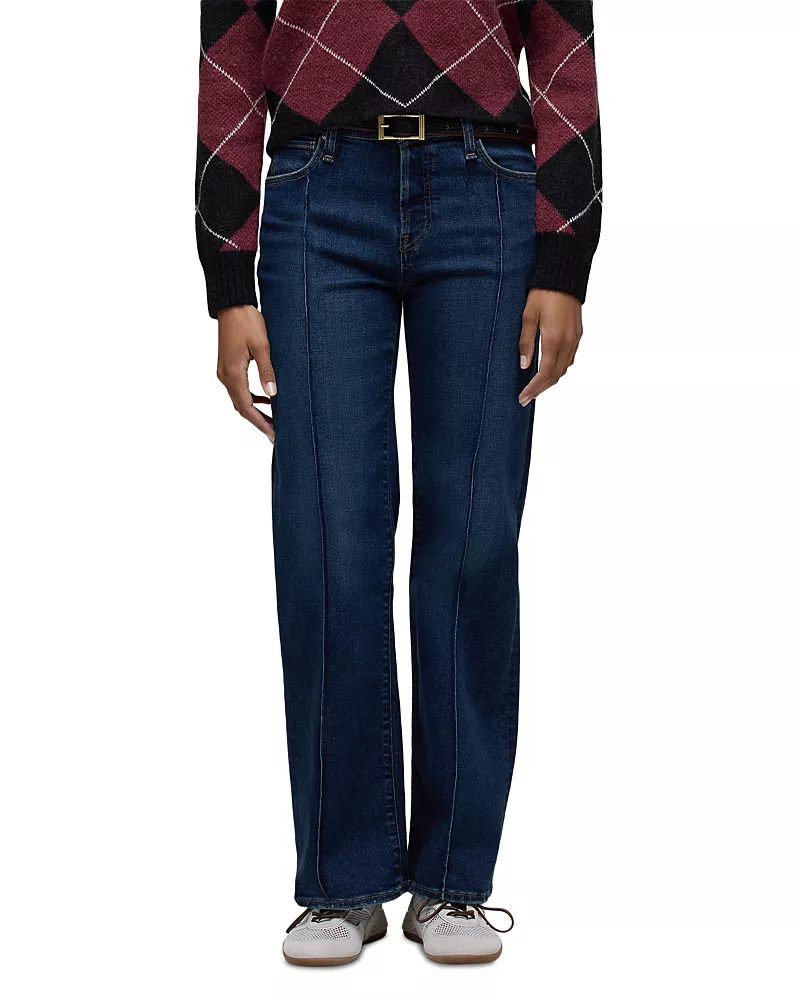 Hudson Rosie Pintuck High Rise Wide Leg Ankle Jeans in Electric Light