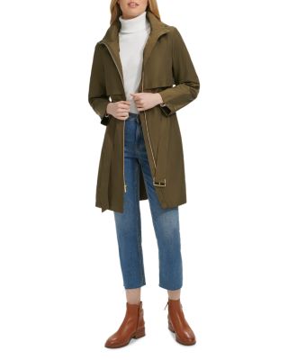 Zip Front Trench Rain Coat