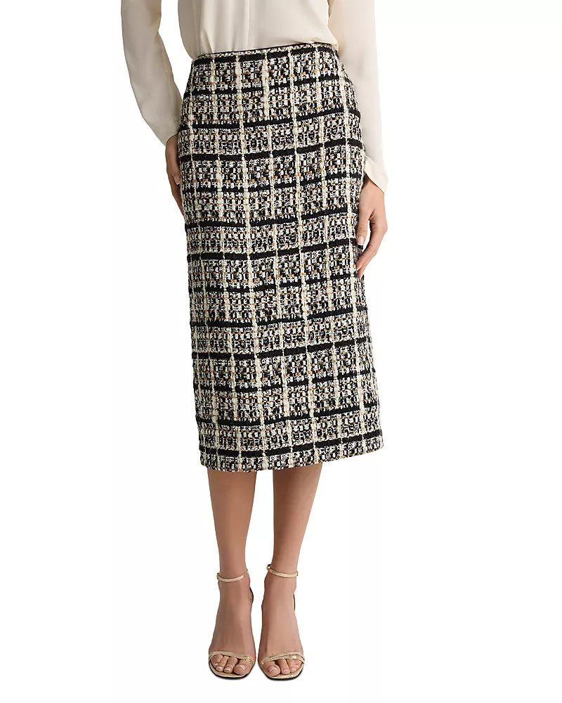 St. John Tweed Midi Skirt